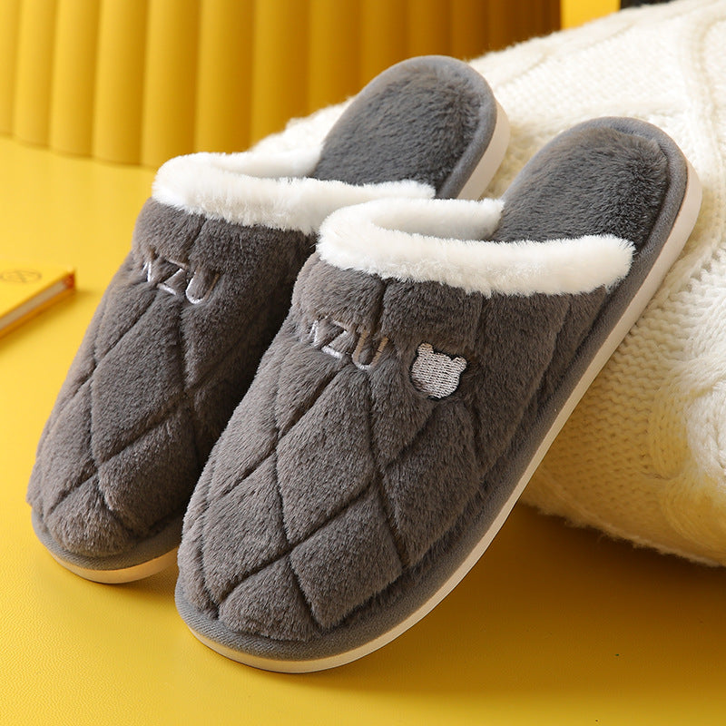 Couples' Cotton Slippers For Women's Indoor Household Use In Autumn And Winter