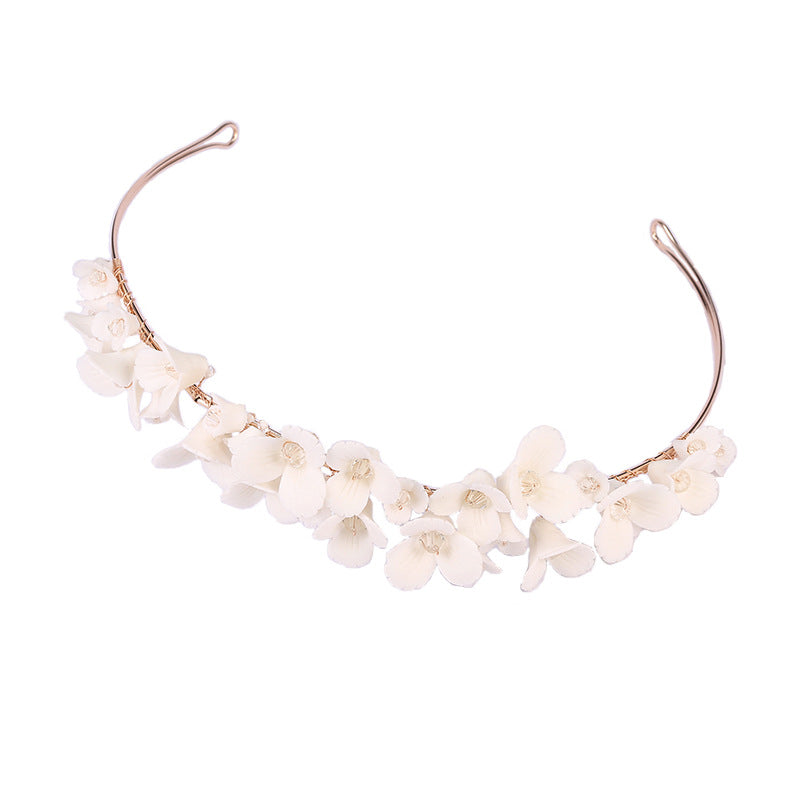 Design White Ceramic Flower Crown Headband