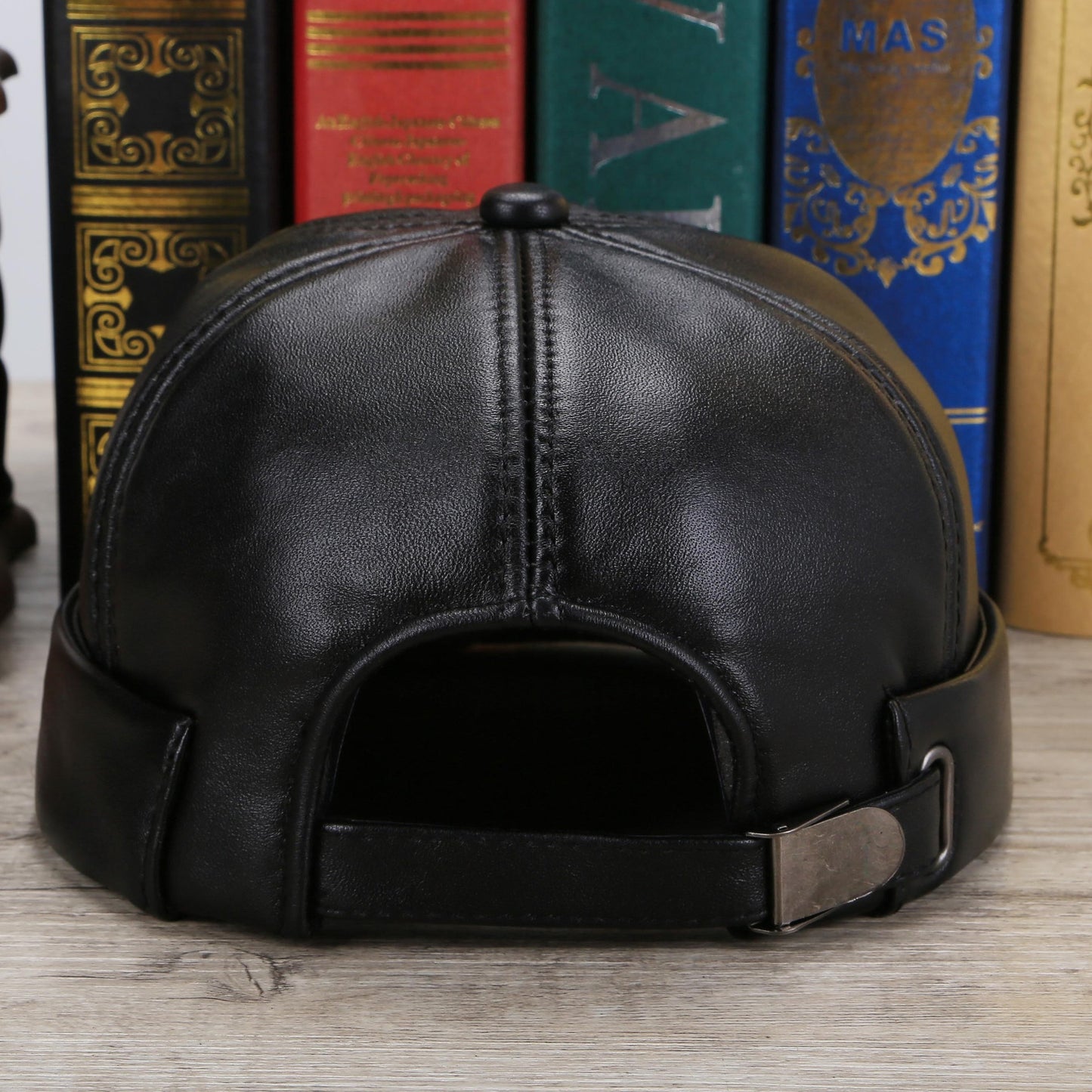 Dome Adjustable Landlord Hat Middle Aged And Elderly Men's Leather Hat