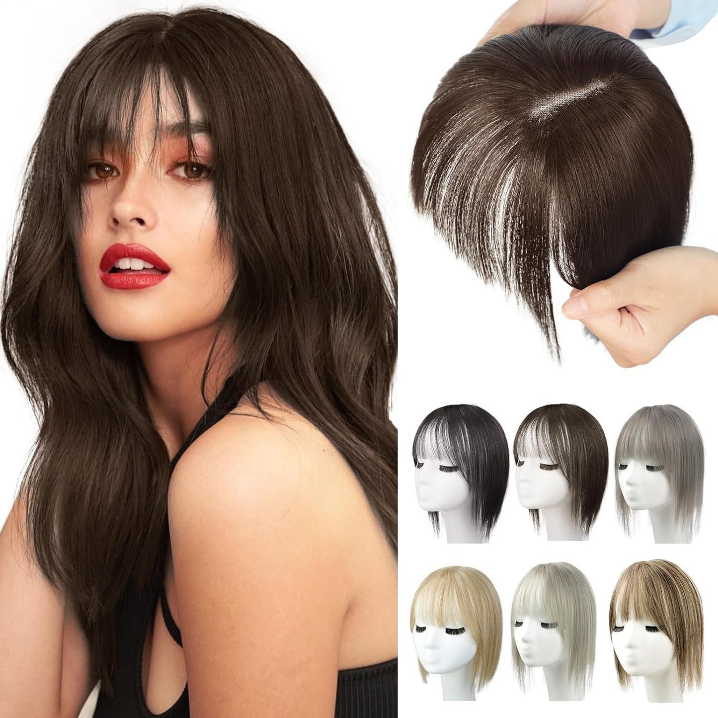 Wig Women's Natural Lightweight Breathable Cover Gray Hair Invisible