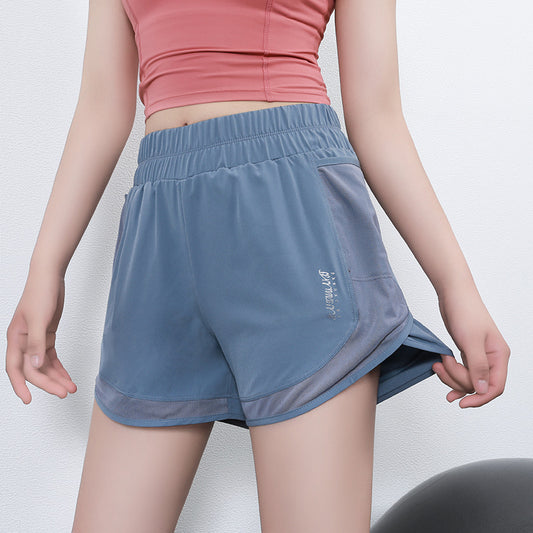 Stitching Pocket Running Pants Fitness Hot Pants Yoga Pants