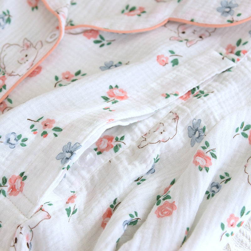 Pure Cotton Soft Breastfeeding Spring Crepe Can Be Worn Outside Sweat-absorbent Comfortable Long Sleeve Trousers