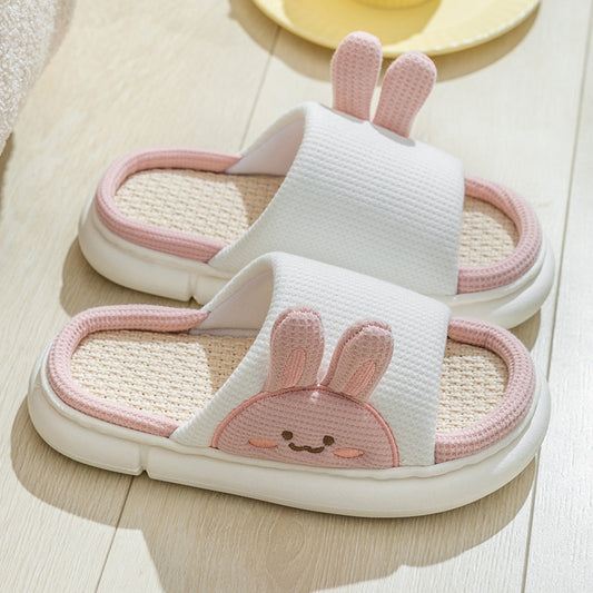 Women's Four Seasons Universal Home Thick Bottom Linen Slippers