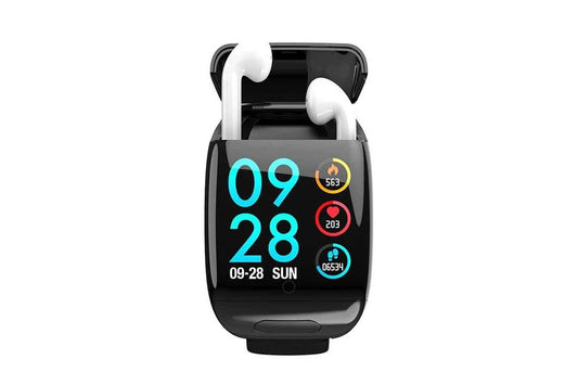 Sports Smart Watch with Bluetooth Wireless Earphone Smart Wristband Heart Rate Blood Pressure Monitor Smart Watch Men Women