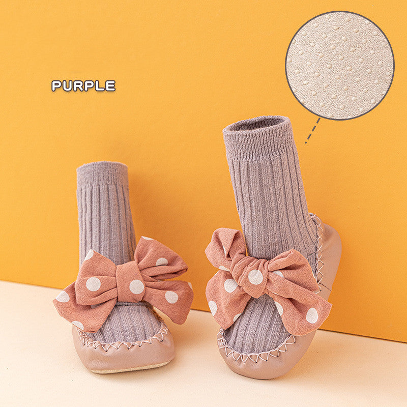 Korean Double Needle Zero Thread Baby Glue Floor Socks