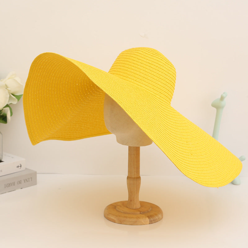 Women's Oversized Brim Foldable Sunscreen Straw Hat