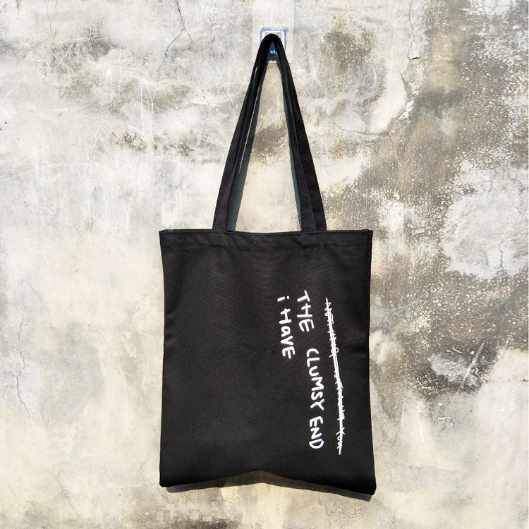 English alphabet one-shoulder canvas bag
