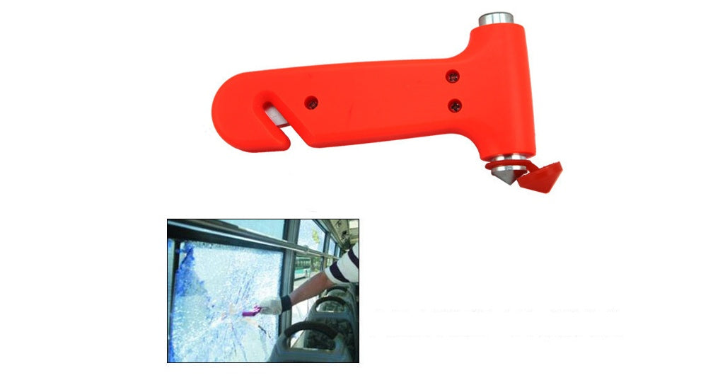 Multifunctional two-in-one car safety hammer