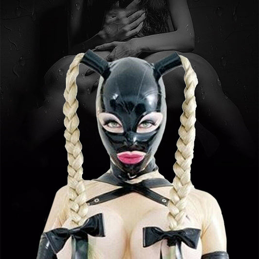 Latex Headgear Mask Braids European And American Fashion