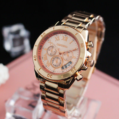 Vintage three-eye quartz watch