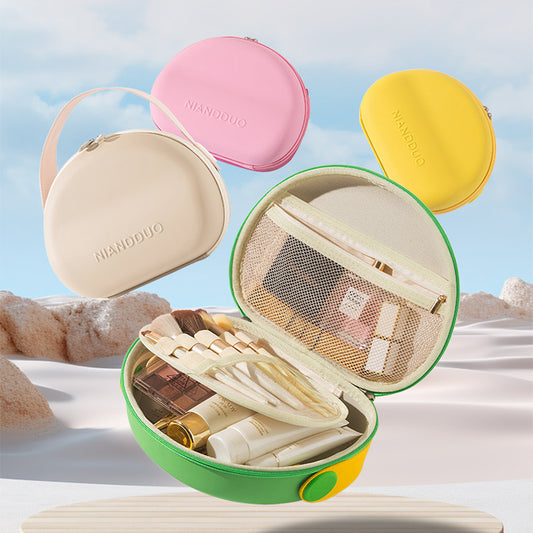 Dopamine-color Shell-shape Cosmetic Bag Multi-purpose Handbags For Women Cosmetics Portable Outing Anti-fall And Dirt-resistant Storage Bags