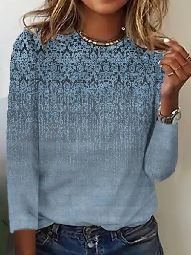 Loose Trendy Vintage Printed Round Neck T-shirt