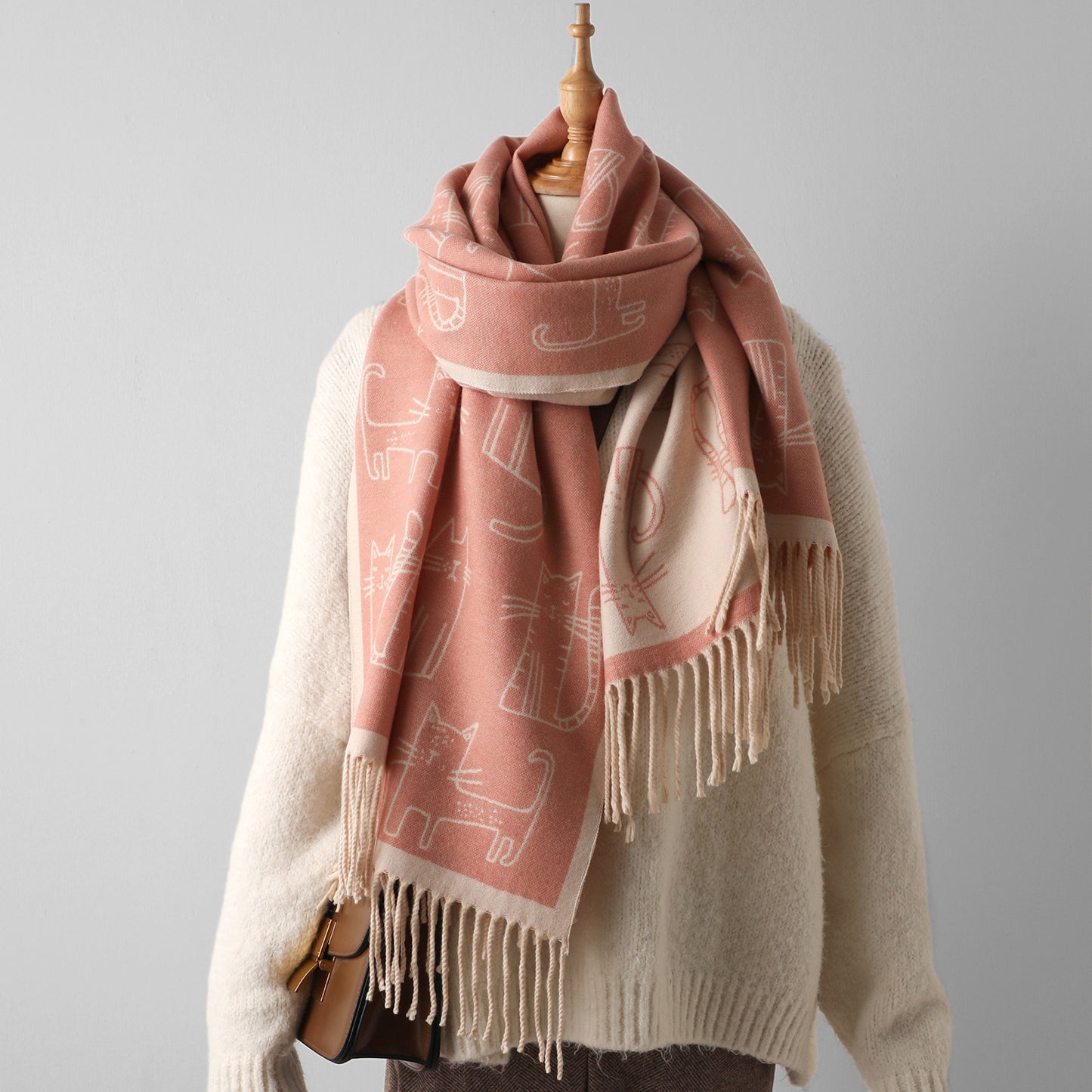 Printed Cashmere Shawl For Sun Protection In Autumn And Winter