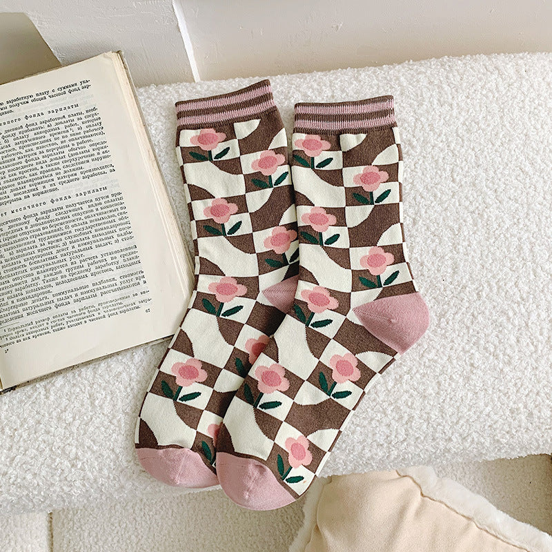Medium Length Casual Cotton Socks