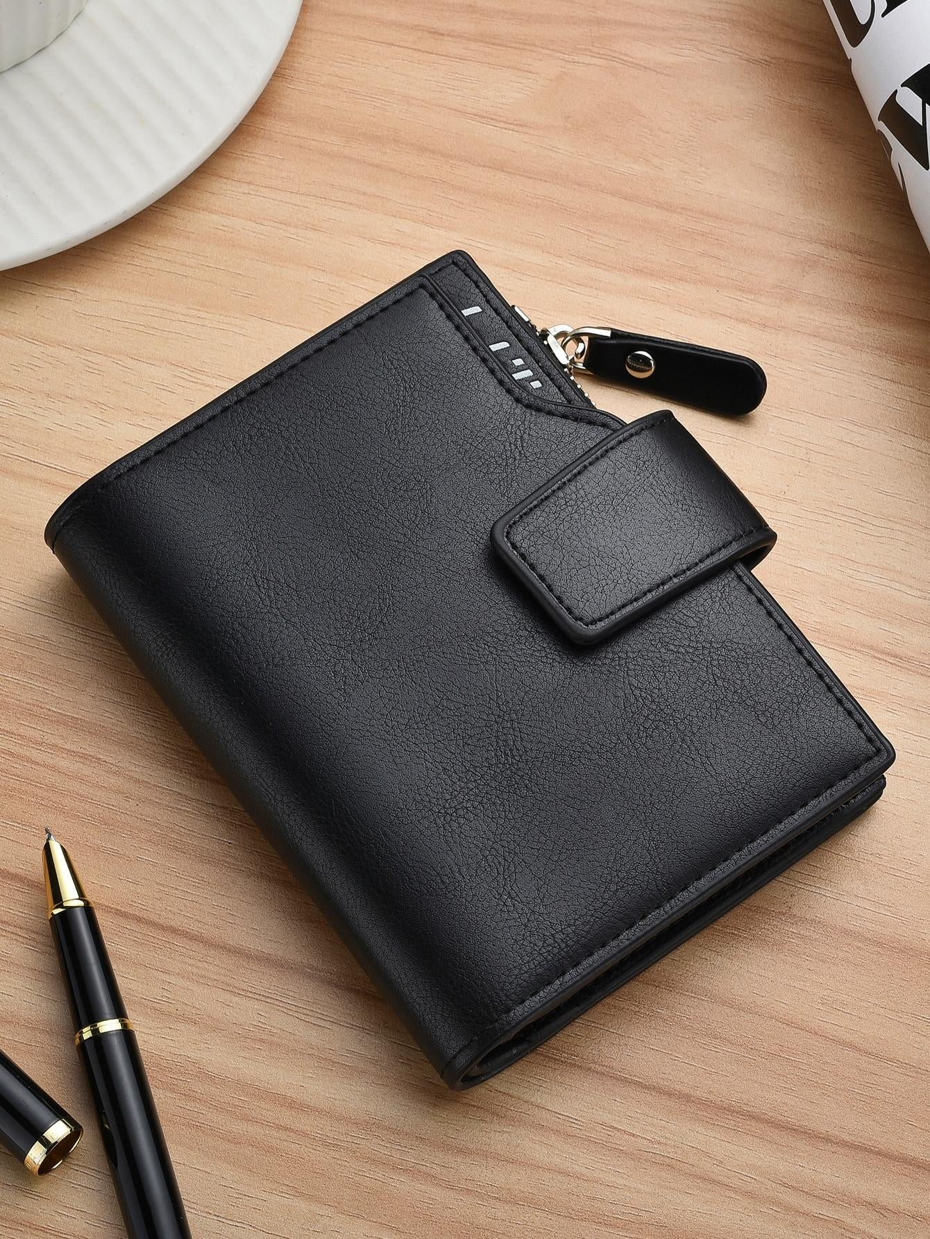 SHABILI Short Men'S Wallet Fashionable New Ultra-Thin Wallet with Multiple Card Slots Youth Buckle Vertical Business Soft Wallet Bag Present Business Casual for Men Wallet Purse Wallet Men Wallet Leather