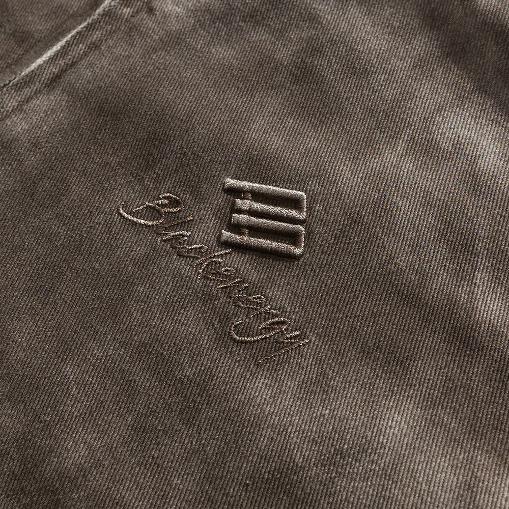 Waste Soil Wind Ripped Distressed Dirty Denim Hooded Jacket
