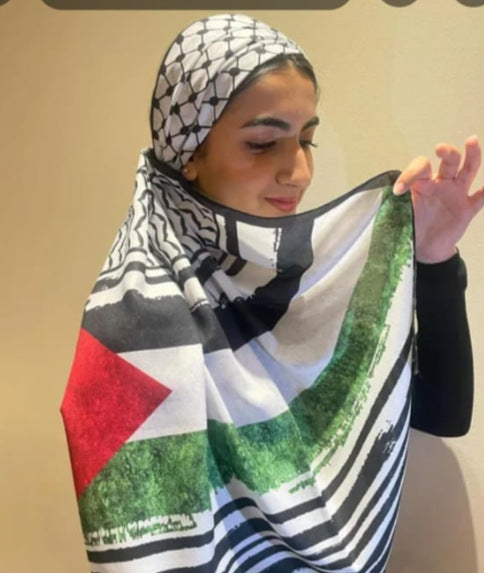 Satin Printed Hijab Printed Shawl Headscarf