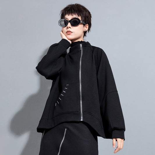 Spring And Autumn Casual Short Coat Irregular With Personality