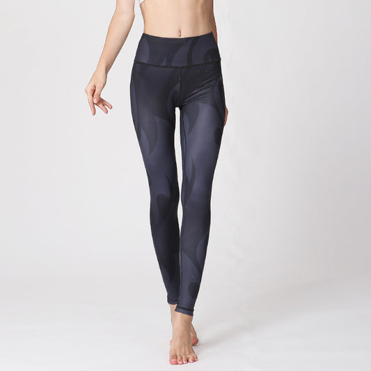 High-waist geometric digital print yoga pants