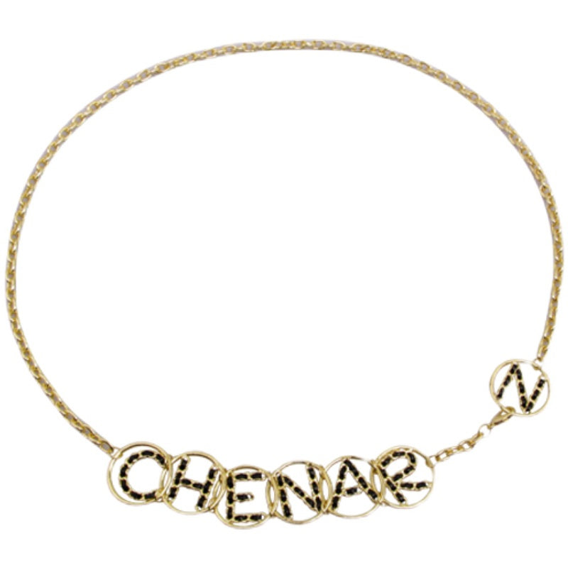 Vintage Leather Woven Personality Waist Chain Temperament All-match Metal Chain