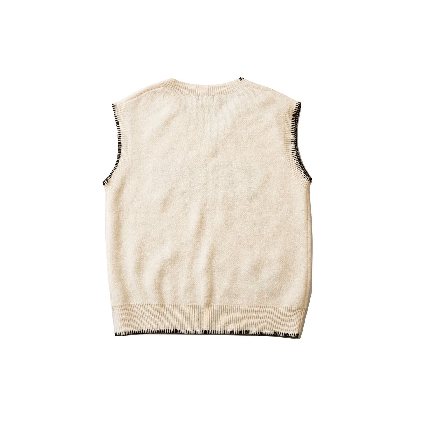 Embroidered V-neck Loose Vest Sweater For Men