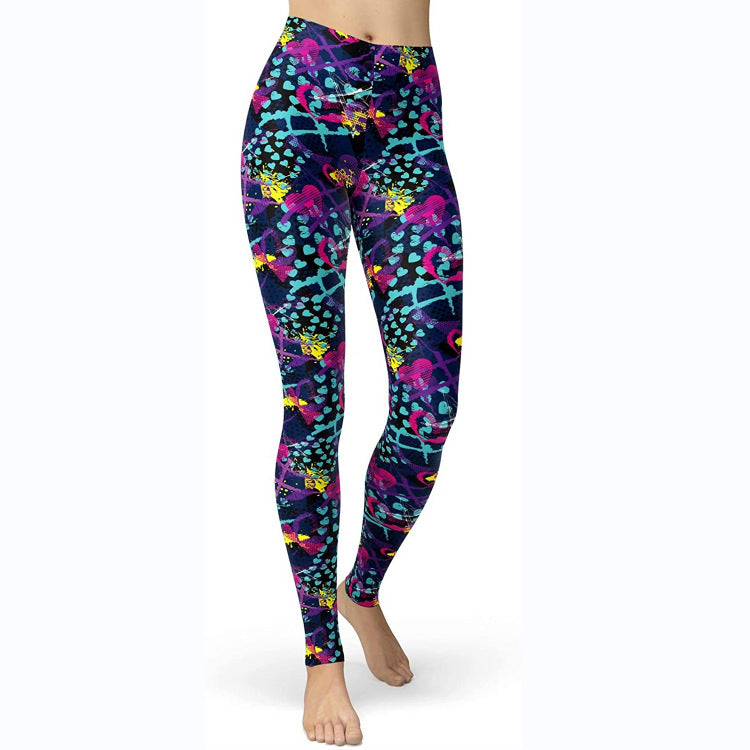Multi-color Printing Slim Fit Hip Raise Slimming Plus Size Running Yoga Fitness Leggings