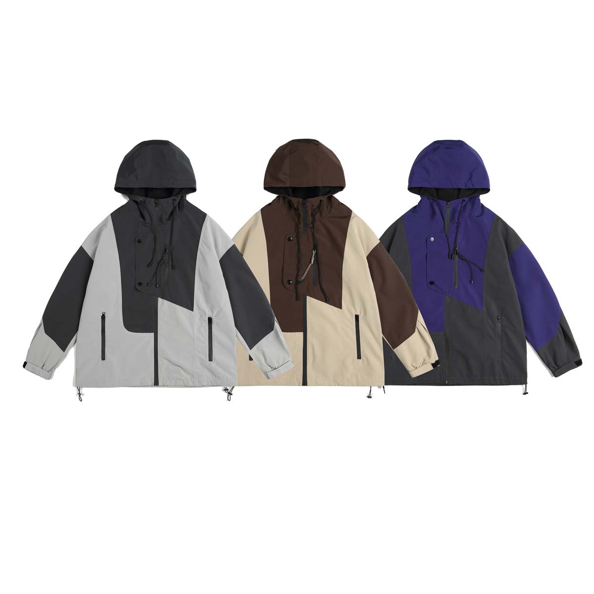 Trendy Patchwork Contrast Color Jacket