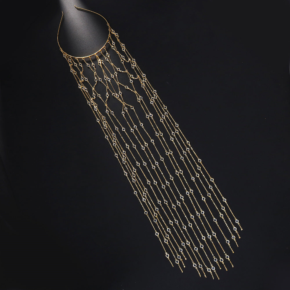 Rhinestone Tassel Headband A High-end Hair Accessory