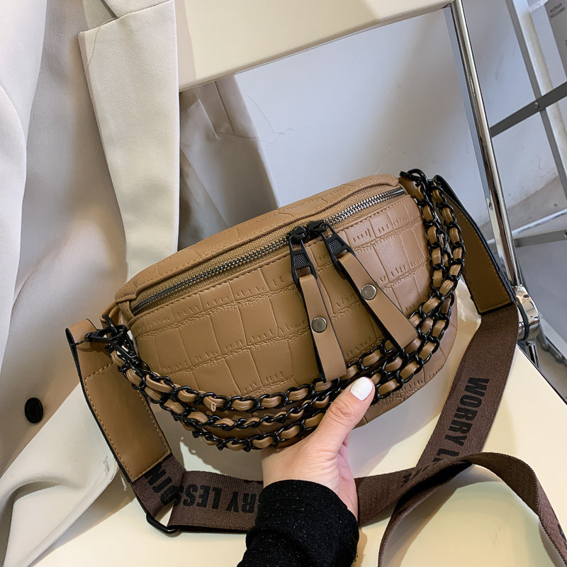 Wide Shoulder Strap Waist Fashion Chain Bag