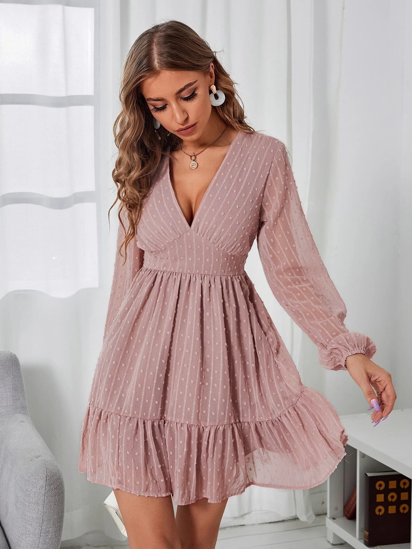 Elegant High-Waisted Commuter Dress For Women