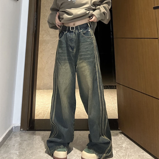Women's Fashionable Retro Straight Jeans