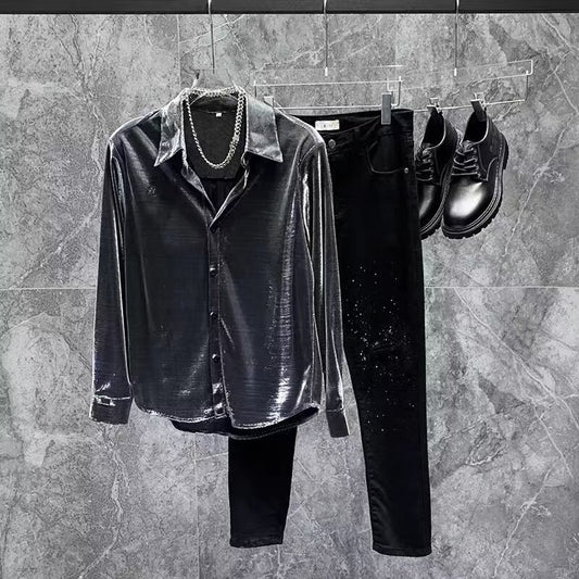 Men's Creative Loose Gradient Zipper Jacket