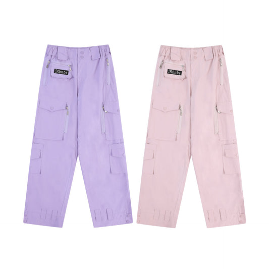Fashion Brand Pocket Decoration Straight All-matching Casual Pants Dopamine Wear