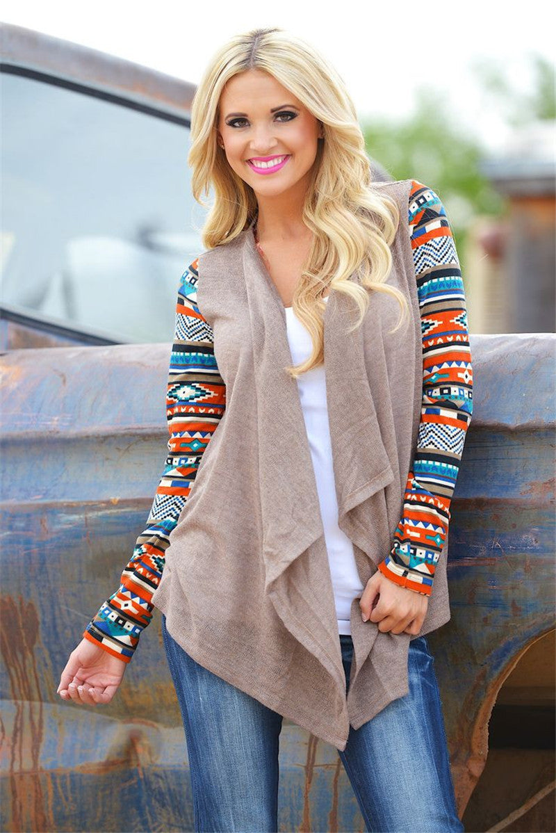 Sell fashion stitching loose casual irregular mesh coat