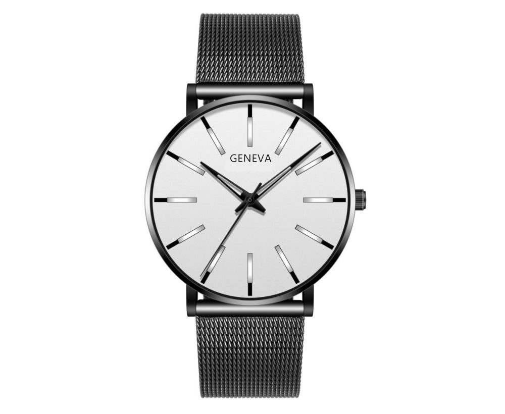 Ultra-thin men's mesh belt business quartz watch
