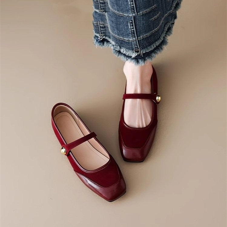 French Style Mary Jane Shoes Women's Flat Bottom