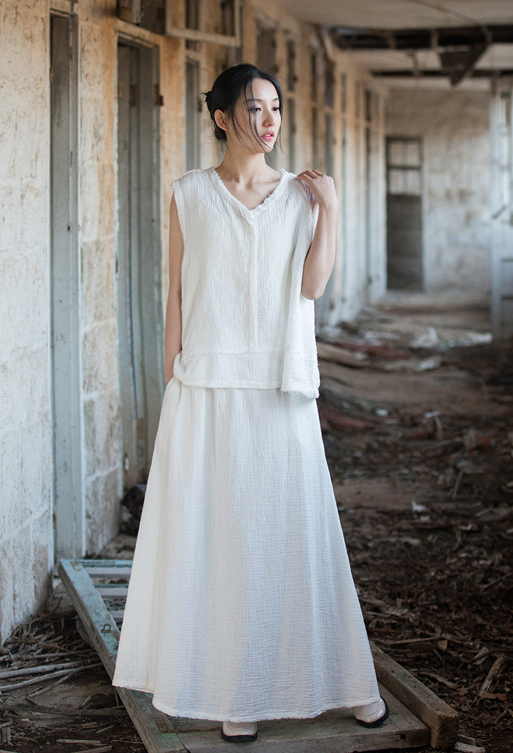 Double-layer Cotton Stone Washed Skirt Travel Leisure