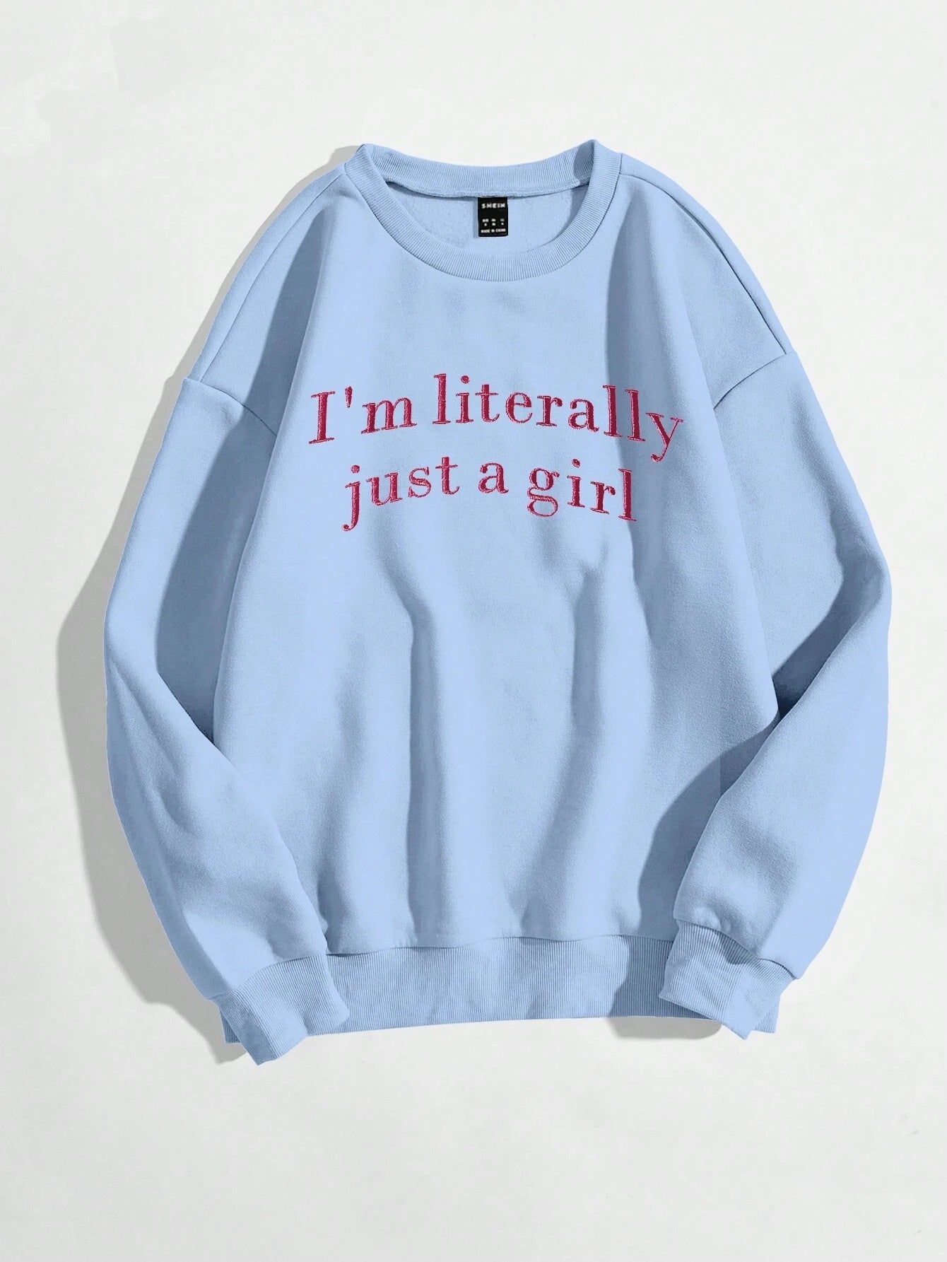 Nyankomne Just A Girl-Sweatshirts til kvinder med bogstavgrafisk print