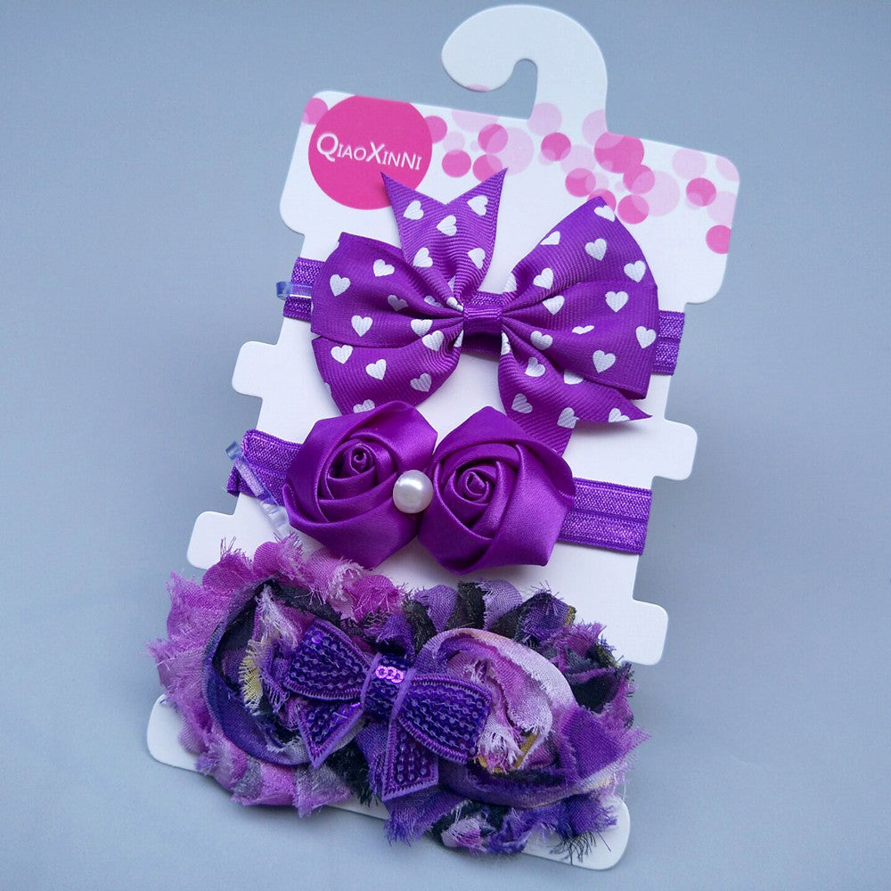Three-piece children's bow with headband