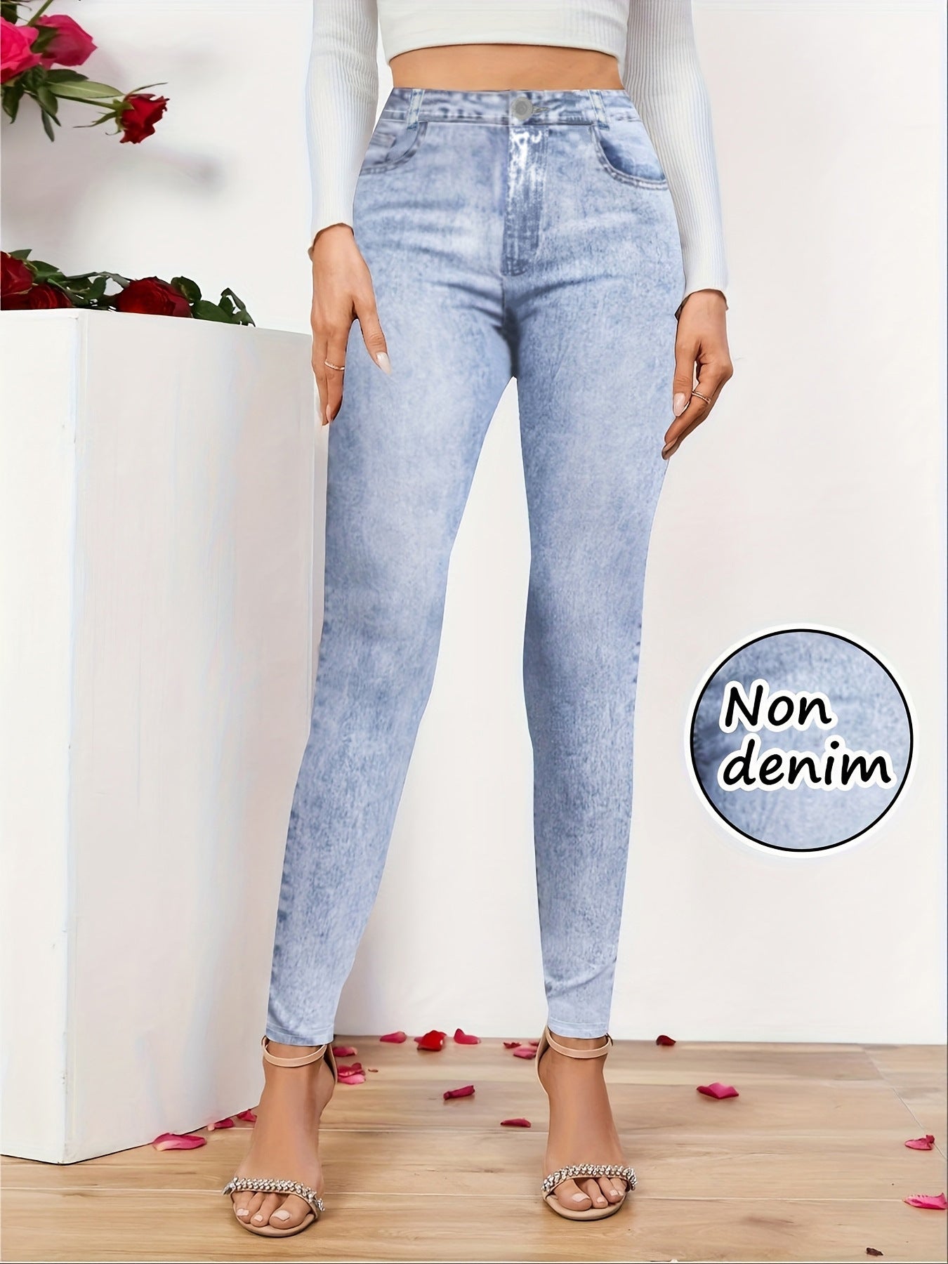Womens Stretch Denim Pants For Spring And Autumn