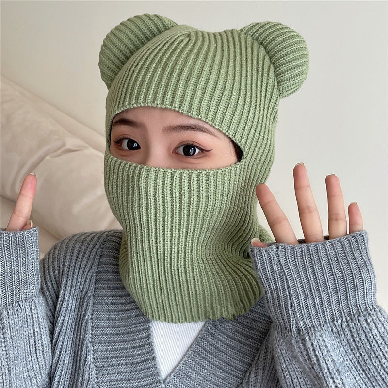 Women's Bear Ears Wool Pullover Hat