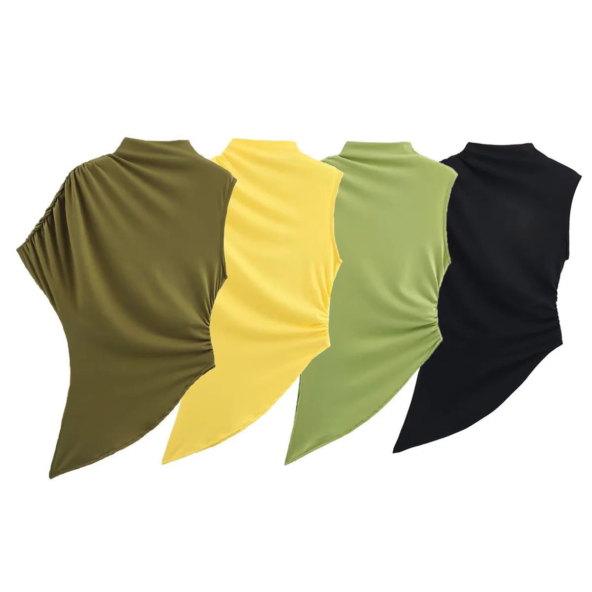 Slim-fit Design Asymmetric Sleeveless Top