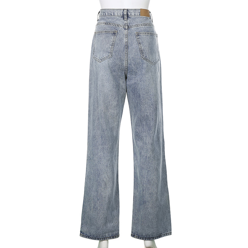 Hong Kong-stil vintage jeans med huller på knæene