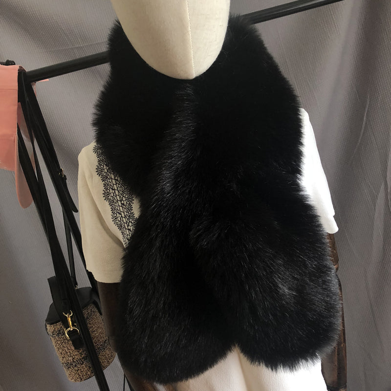 Warm And Thick Imitating Fox Fur Straw And Fur Scarf
