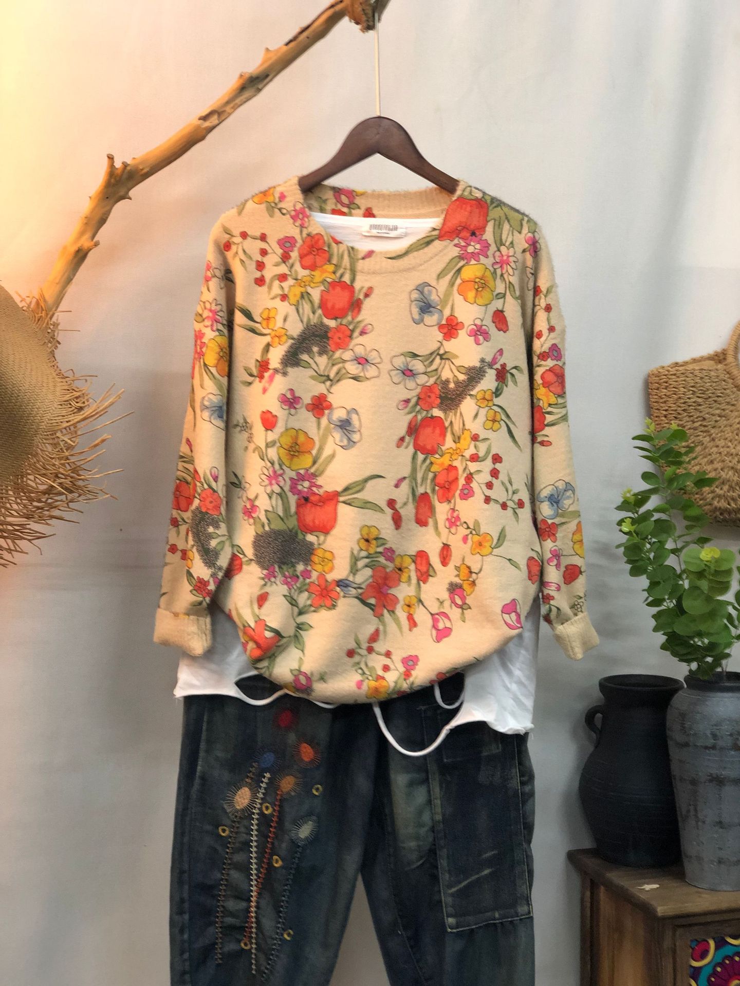 New Women's Loose-fitting Round-neck Sweater For Outerwear