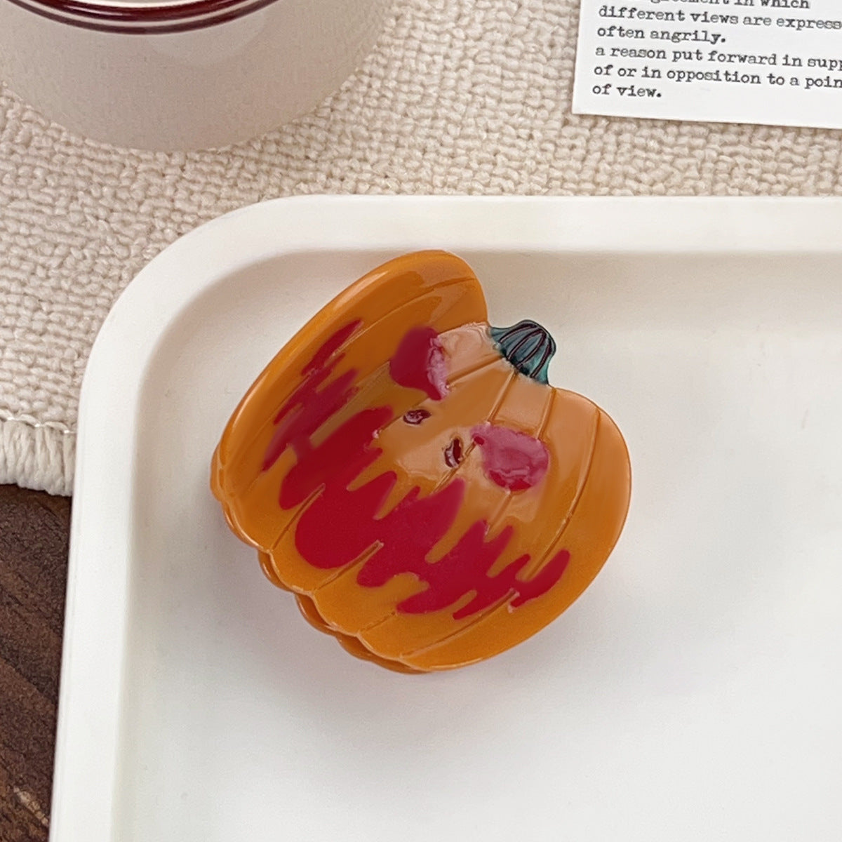 Funny Halloween Pumpkin Skull Acetate Hairpin