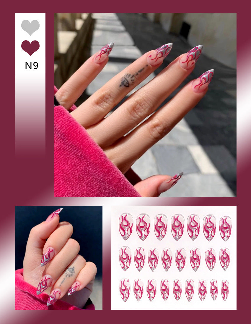 Dark Snake Flame Fake Nail Tip