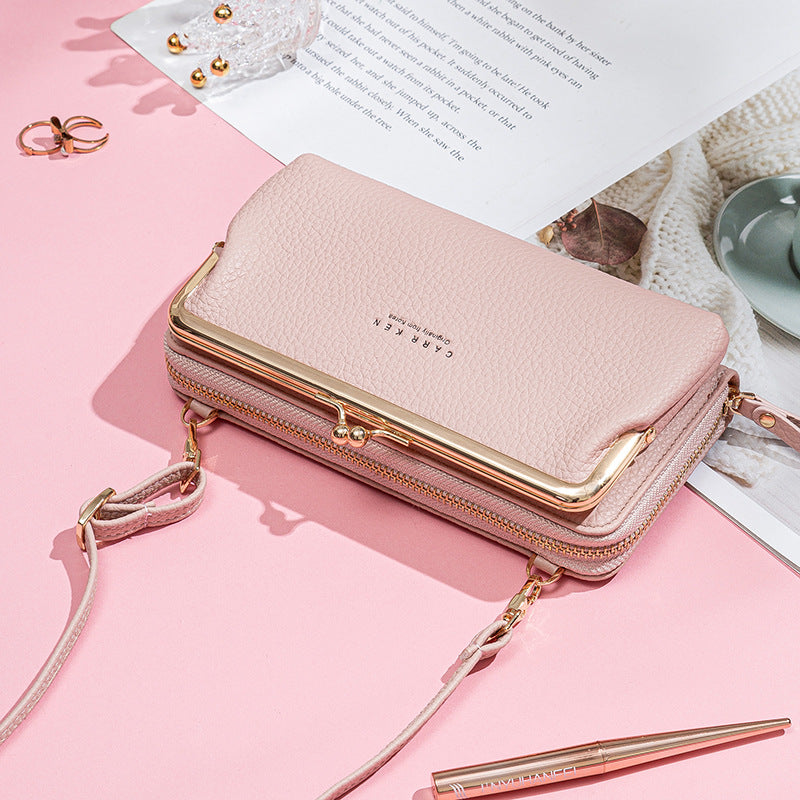 Korean Style Horizontal Lychee Pattern Diagonal Bag