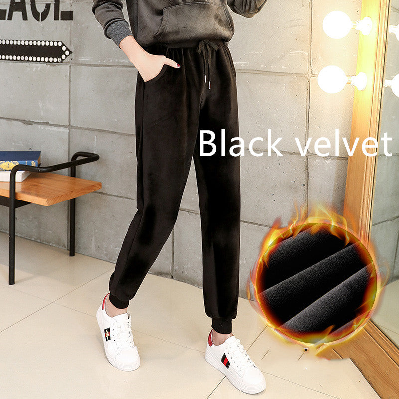 Plush padded lamb velvet sweatpants