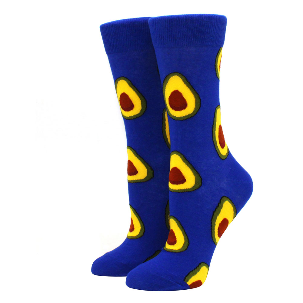 Colorful Women's Cotton Round Socks Funny Banana